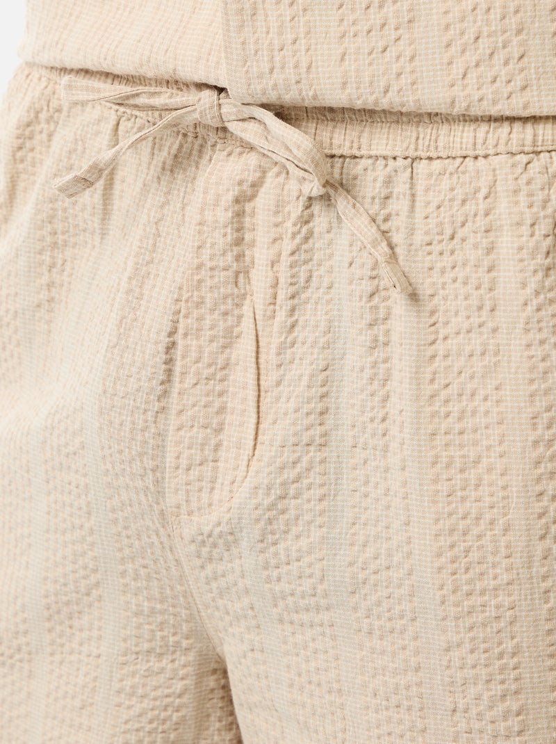 Bermuda in tessuto tipo crêpe Beige - Kiabi