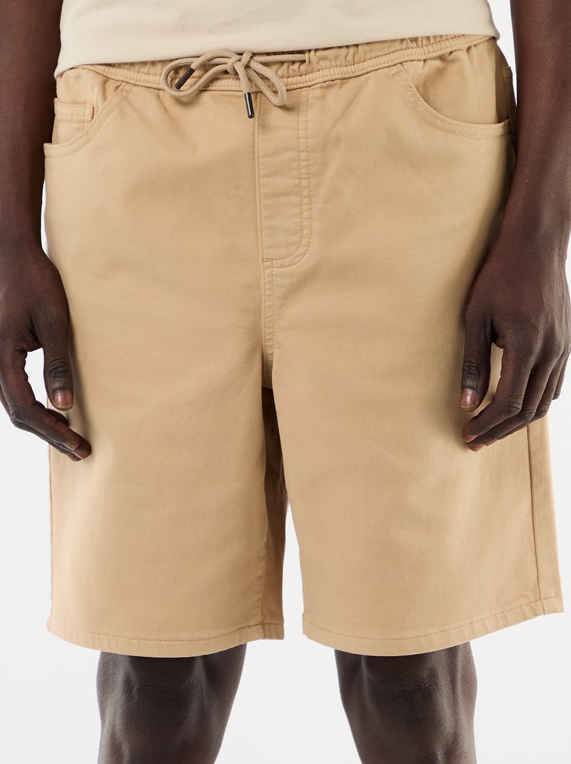 Bermuda léger avec cordons de serrage Beige - Kiabi