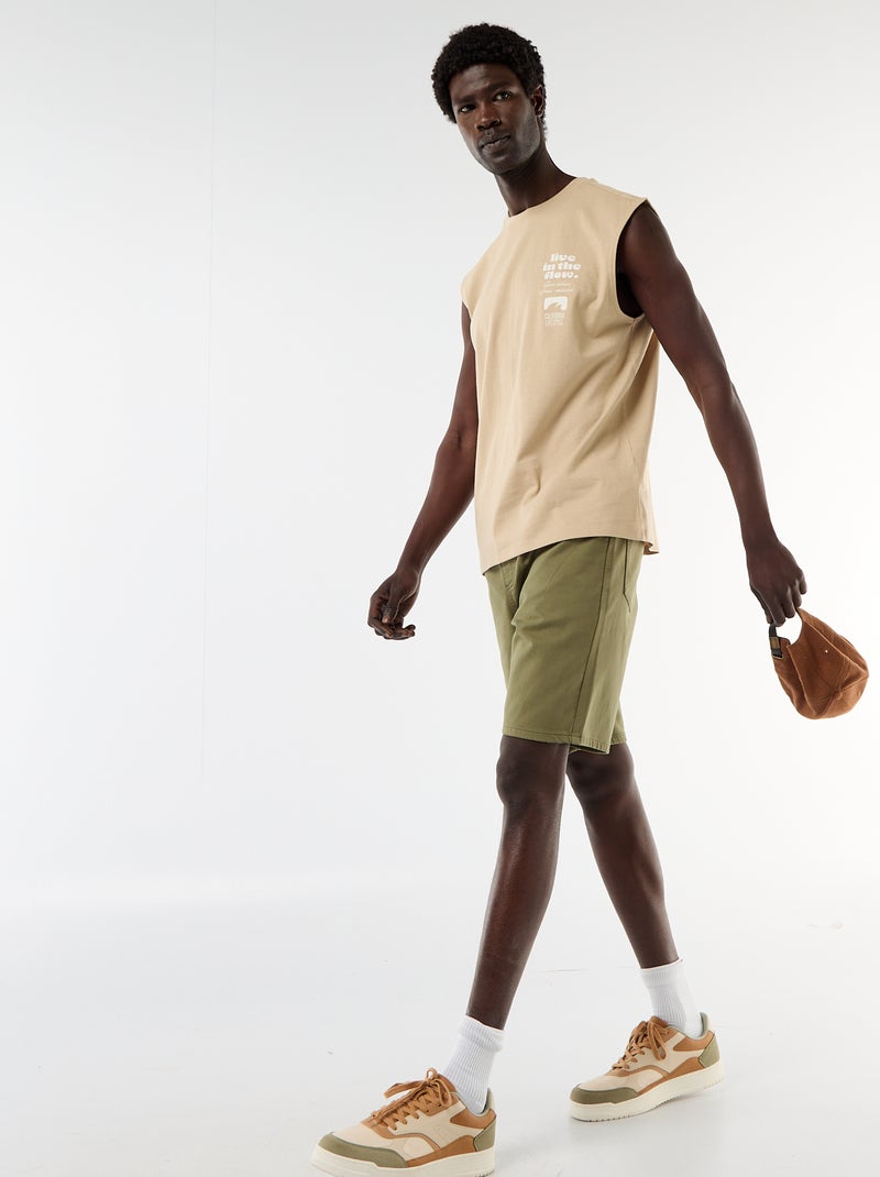 Bermuda léger avec cordons de serrage Vert - Kiabi