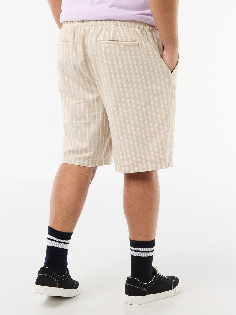 Bermuda léger uni avec 4 poches Beige - Kiabi