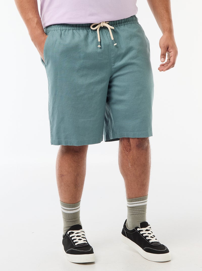 Bermuda léger uni avec 4 poches Bleu - Kiabi