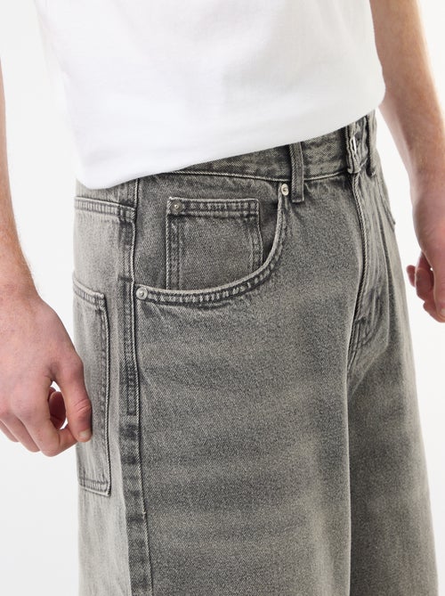 Bermuda long denim en coton - Kiabi