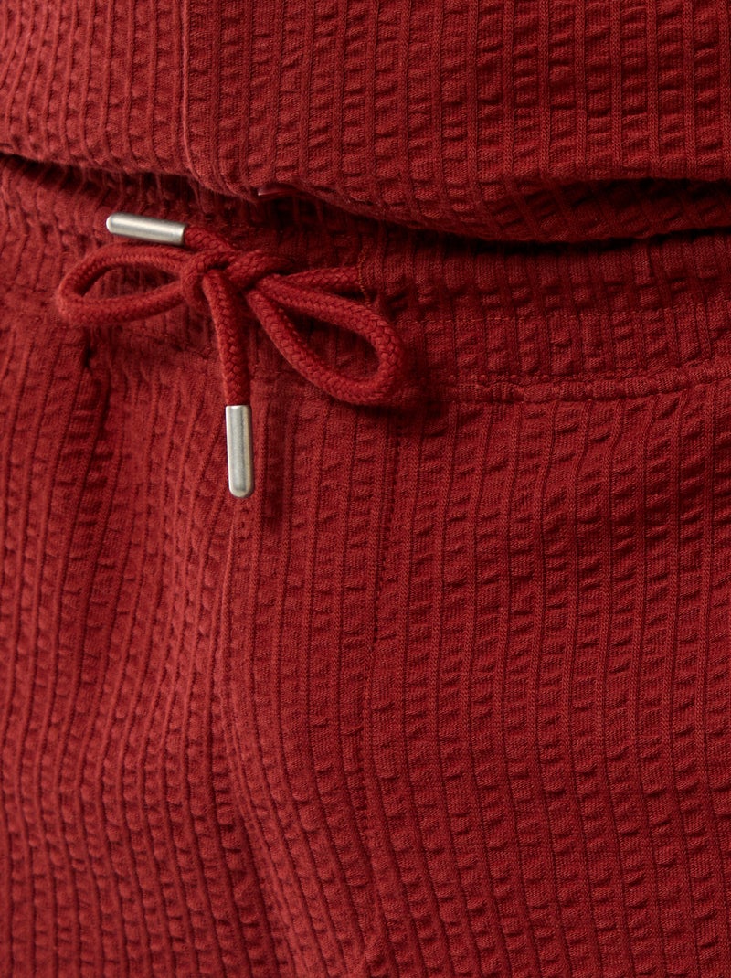 Bermuda maille lourde uni Rouge - Kiabi