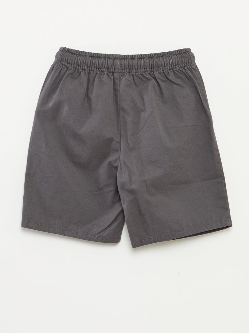 Bermuda type chino uni Gris - Kiabi