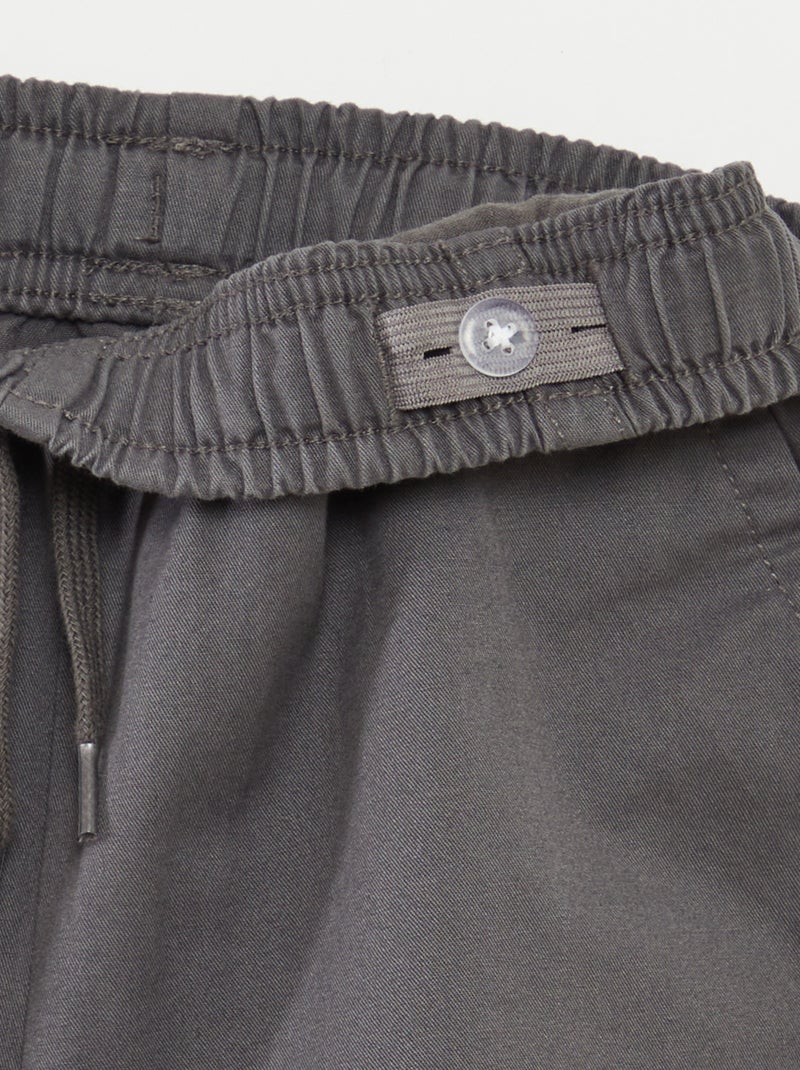 Bermuda type chino uni Gris - Kiabi