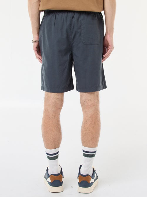 Bermuda uni en coton et lin - Kiabi