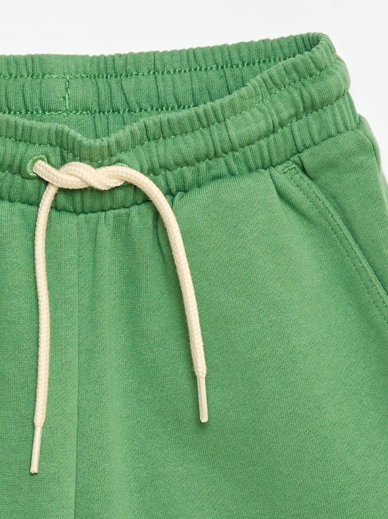 Bermuda uni en coton Vert - Kiabi