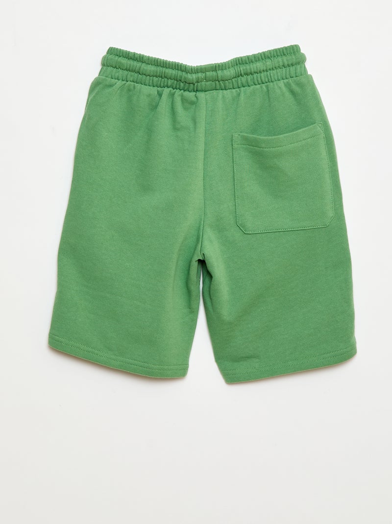 Bermuda uni en coton Vert - Kiabi