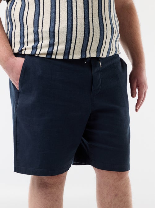 Bermuda uni en matière dobby - Kiabi