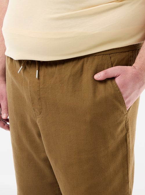 Bermuda uni en matière dobby - Kiabi