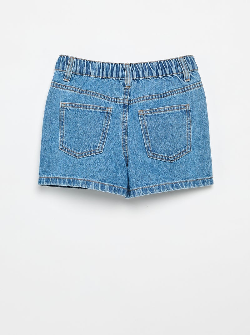 Bestickte Denim-Shorts Blau - Kiabi