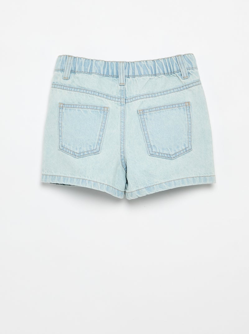 Bestickte Jeans-Shorts Blau - Kiabi