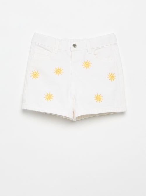 Bestickte Jeans-Shorts - Kiabi
