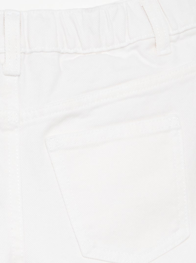 Bestickte Jeans-Shorts Weiß - Kiabi