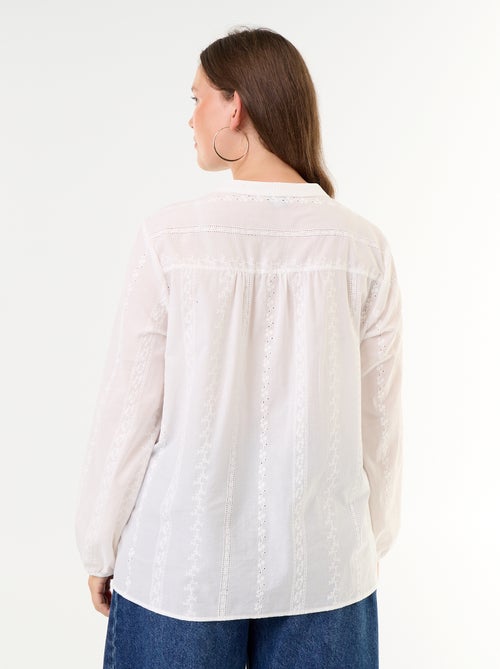 Bestickte Langarmbluse - Kiabi