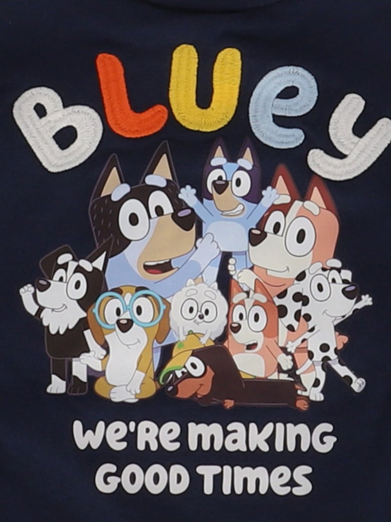 Bestickter "Bluey" Blouson aus Fleece und Baumwolle Blau - Kiabi