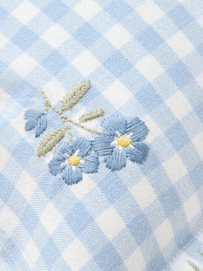 Bestickter Kissenbezug Blau - Kiabi
