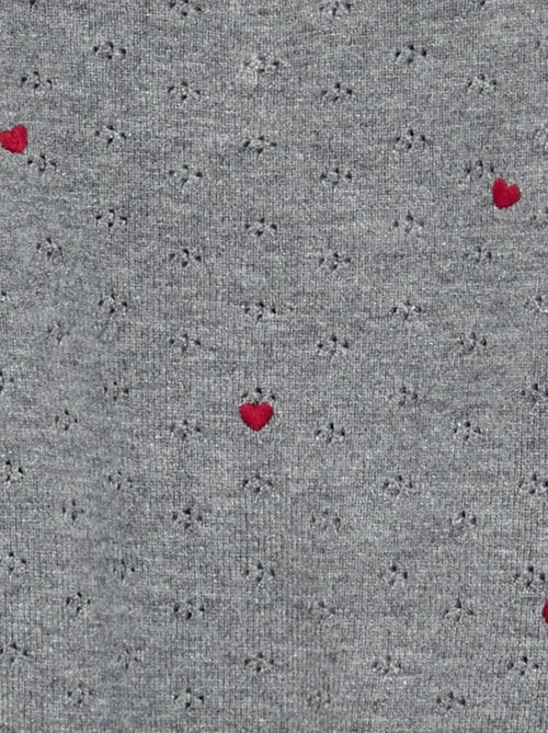 Bestickter Pointelle-Strickpullover - Kiabi