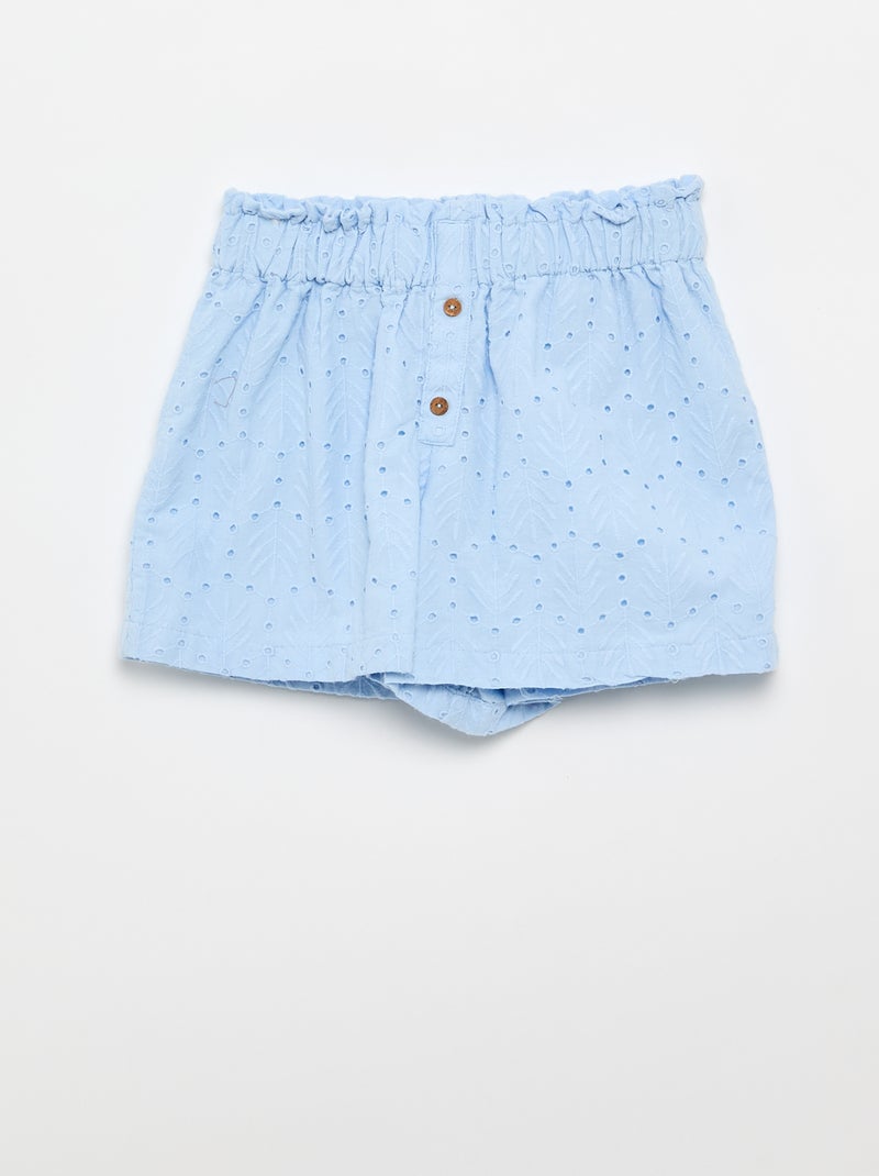 Besticktes 2-teiliges Set – Shorts + Bluse Blau - Kiabi