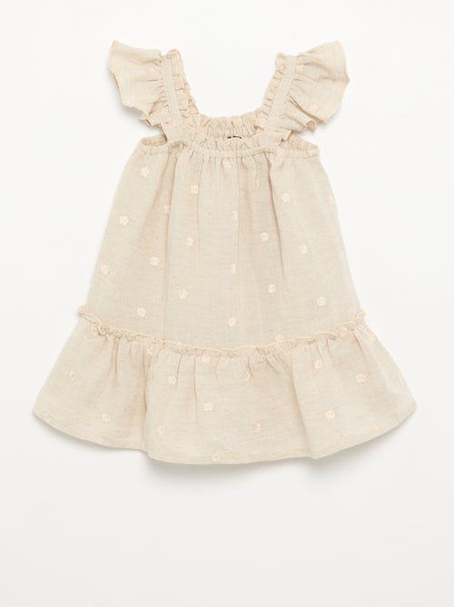 Besticktes ärmelloses Baumwollkleid - Kiabi Besticktes ärmelloses Baumwollkleid - Kiabi
