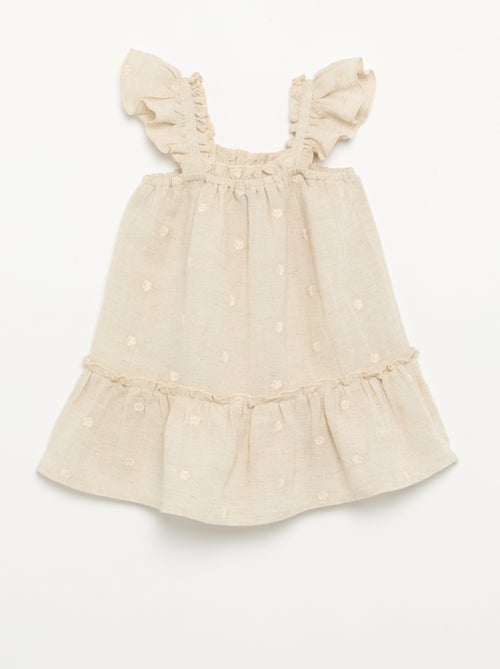 Besticktes ärmelloses Baumwollkleid - Kiabi Besticktes ärmelloses Baumwollkleid - Kiabi