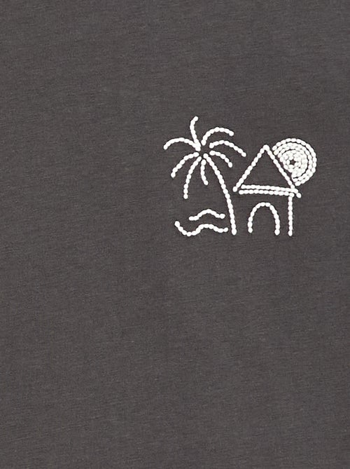 Besticktes Kurzarm-T-Shirt - Kiabi