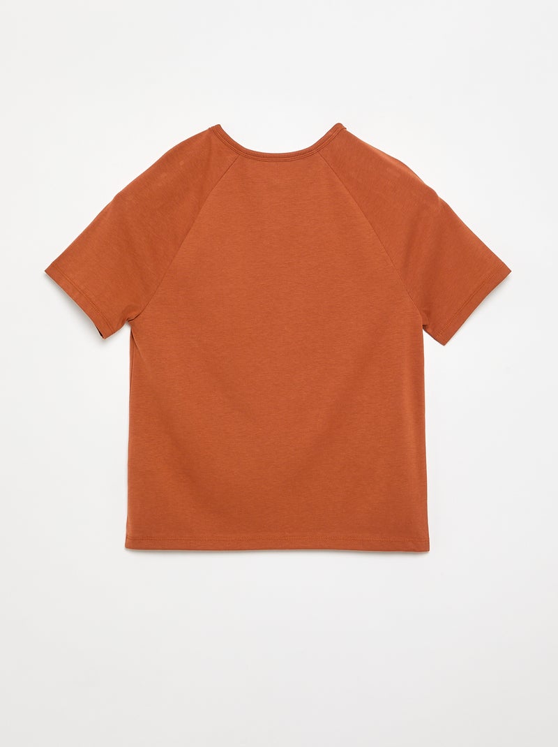 Besticktes Kurzarm-T-Shirt Marron - Kiabi