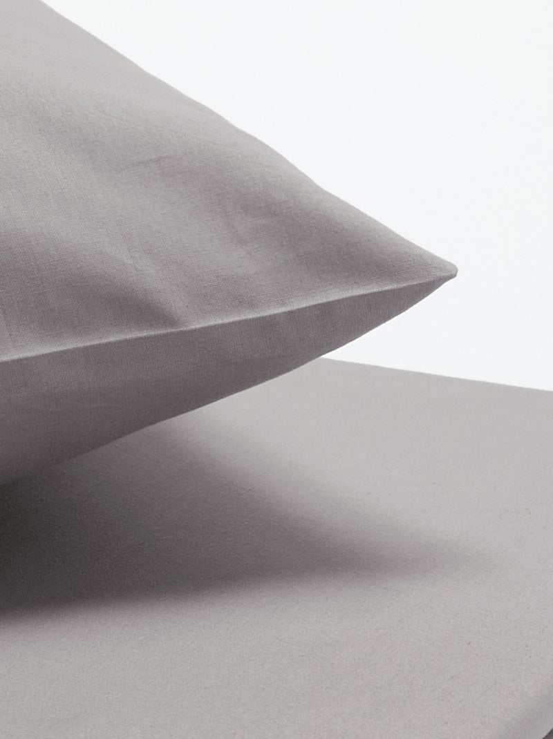 Bettwäsche-Set 140 x 200 cm aus Baumwolle Gris - Kiabi