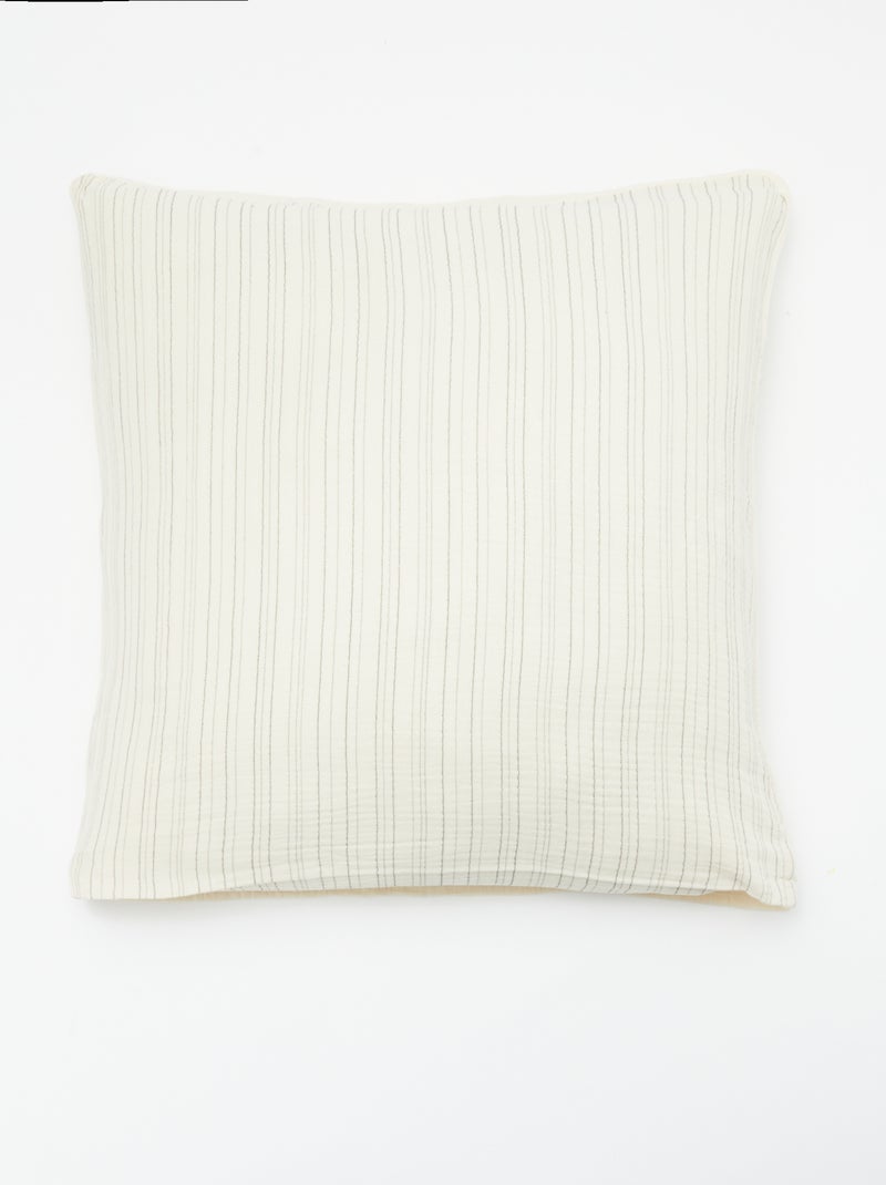 Bettwäsche-Set für 2 Personen (240 x 220 cm) aus Baumwollgaze - Kiabi Home Beige Streifen - Kiabi