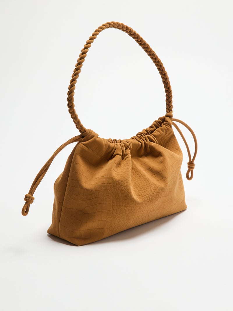 Beuteltasche aus Wildlederimitat Beige - Kiabi