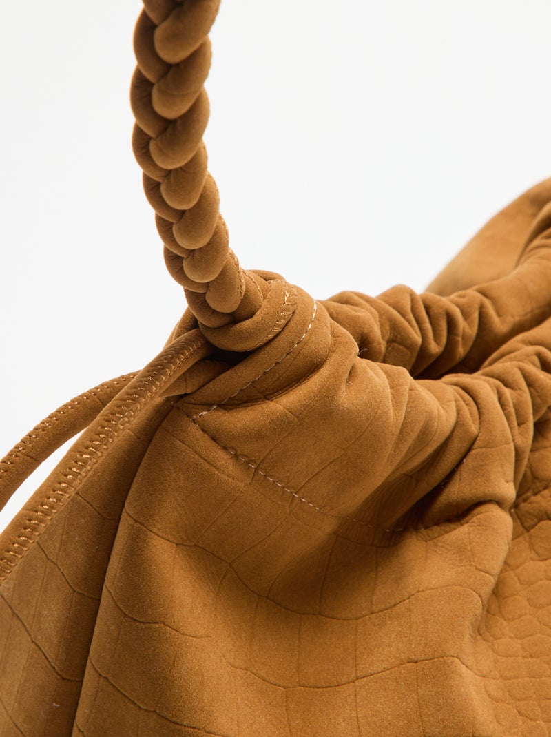 Beuteltasche aus Wildlederimitat Beige - Kiabi
