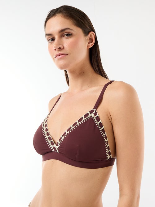 Bikini-Oberteil im Triangel-Schnitt mit Makramee-Rändern - Kiabi