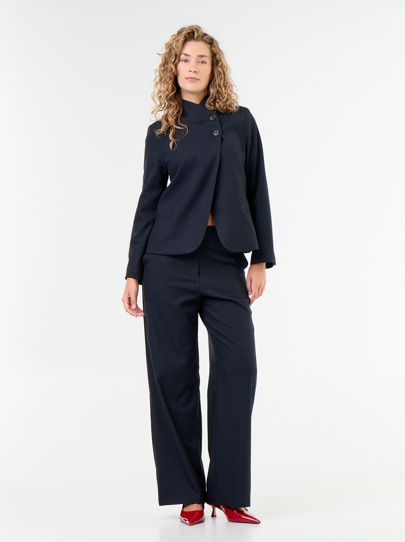 Blazer a collo alto con effetto incrociato Blu - Kiabi