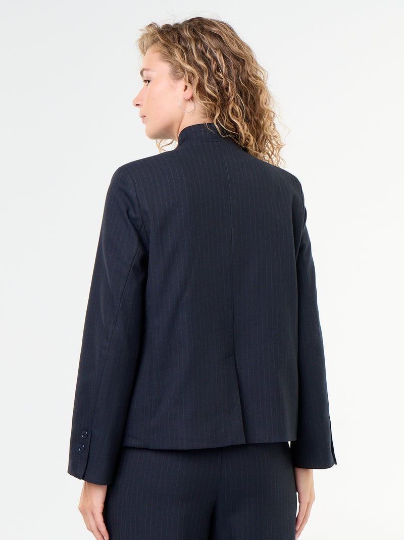 Blazer a collo alto con effetto incrociato Blu - Kiabi