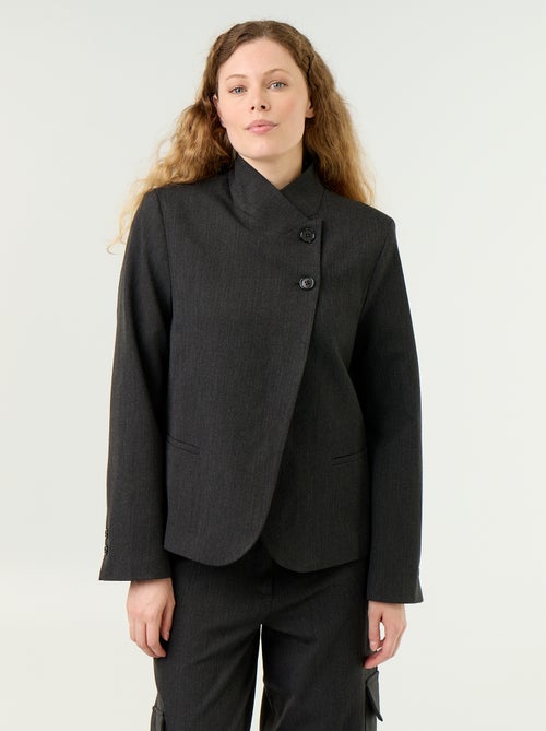 Blazer a collo alto con effetto incrociato - Kiabi