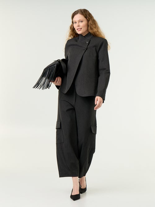 Blazer a collo alto con effetto incrociato - Kiabi
