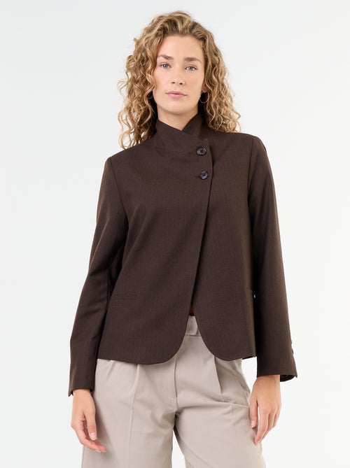 Blazer a collo alto con effetto incrociato - Kiabi