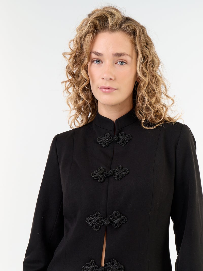 Blazer mit Mandarinverschluss-Detail Noir - Kiabi