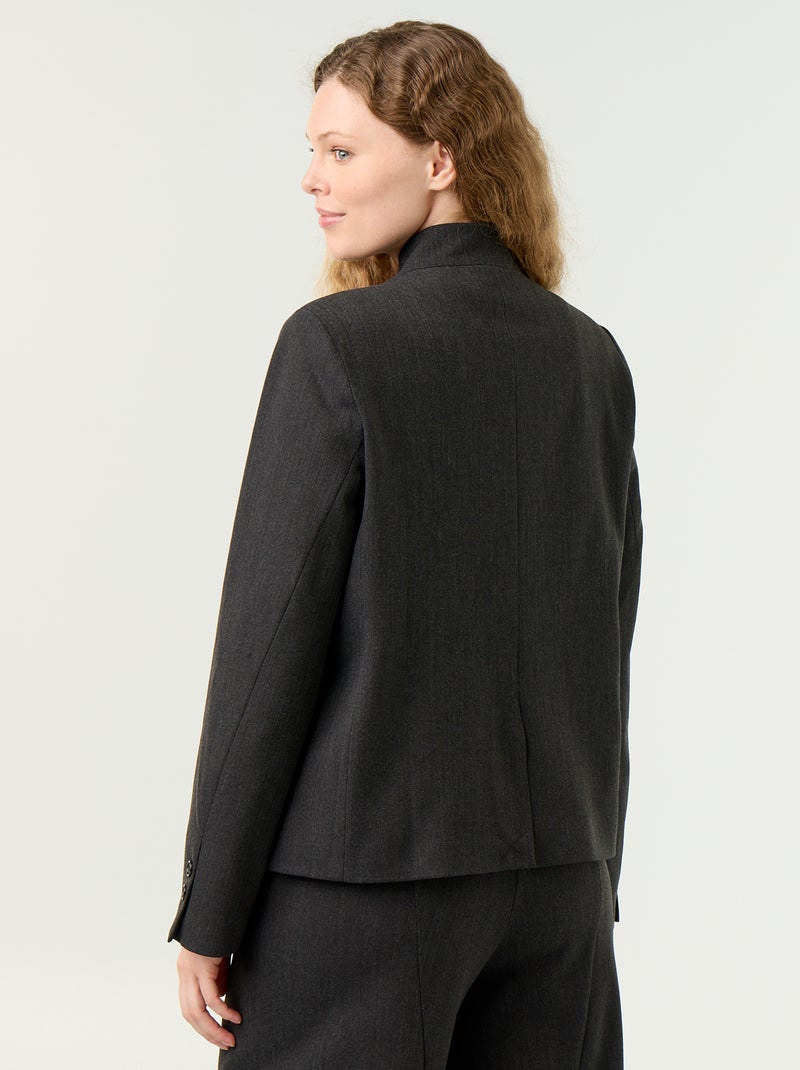 Blazer mit Stehkragen und Wickeleffekt Gris - Kiabi