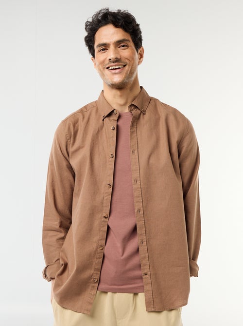 Blended linen shirt - Kiabi