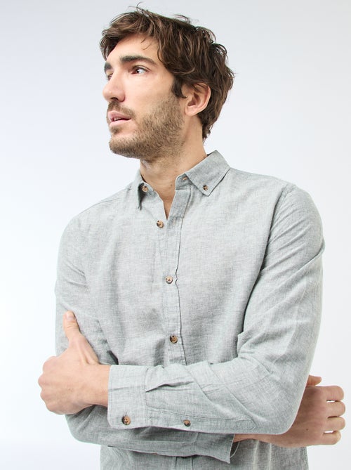 Blended linen shirt - Kiabi