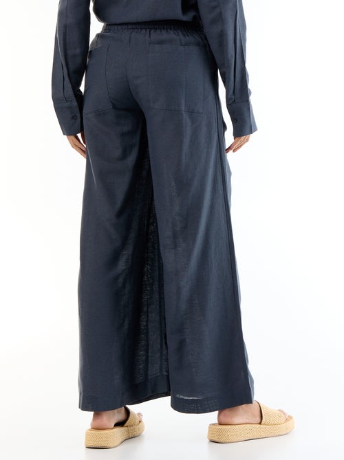 Blended Linen Wide-Leg Maternity Trousers - Kiabi