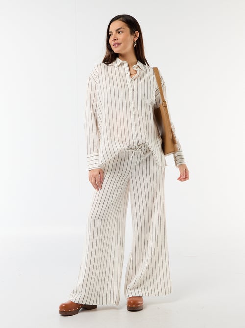 Blended Linen Wide-Leg Maternity Trousers - Kiabi