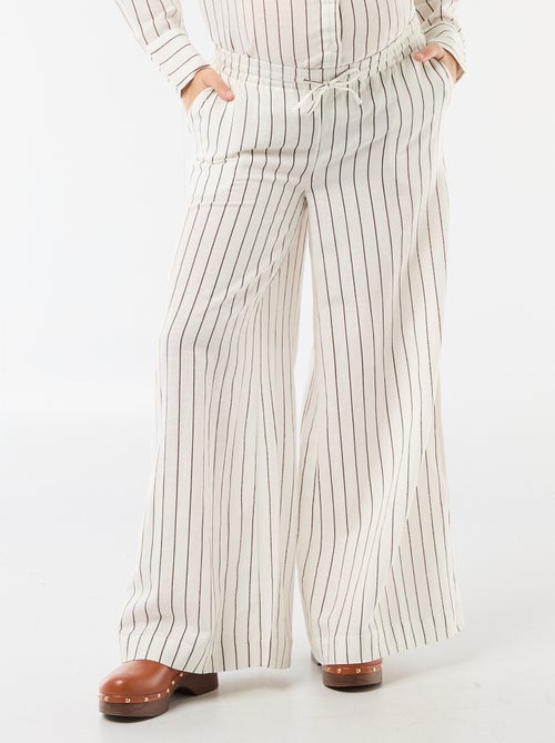 Blended Linen Wide-Leg Maternity Trousers - Kiabi