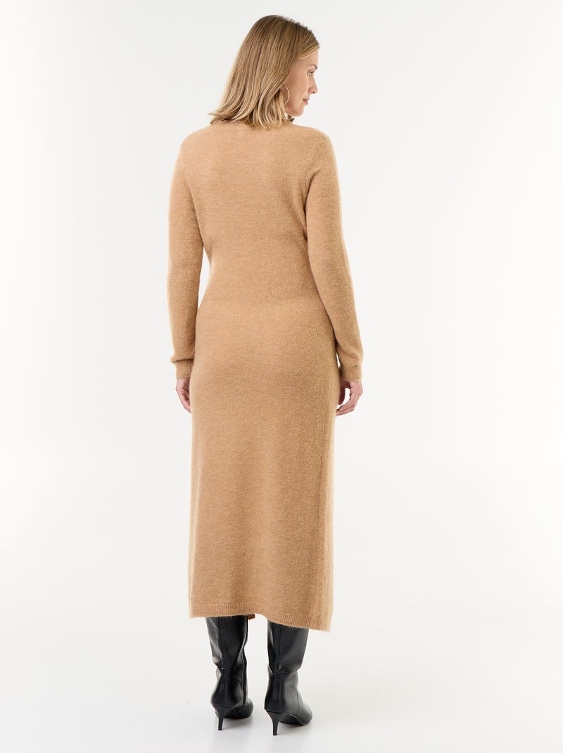 Blended Wool Maternity Dress Beige - Kiabi