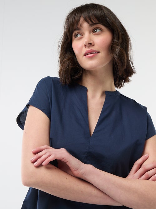 Blouse à manches courtes et col V - Kiabi