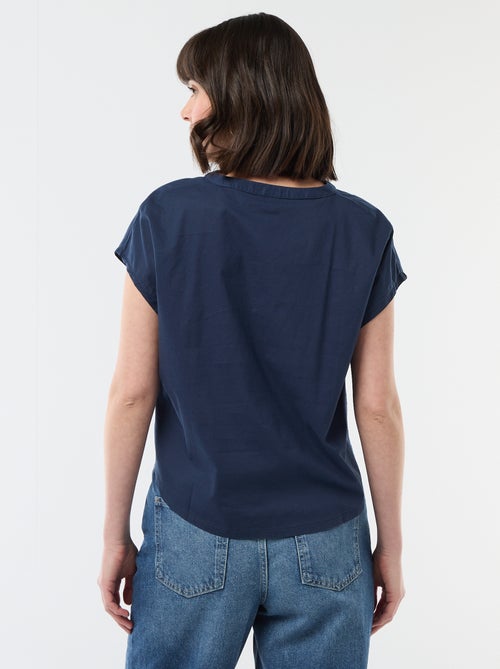 Blouse à manches courtes et col V - Kiabi