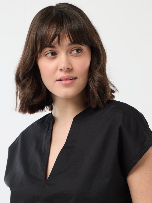 Blouse à manches courtes et col V - Kiabi