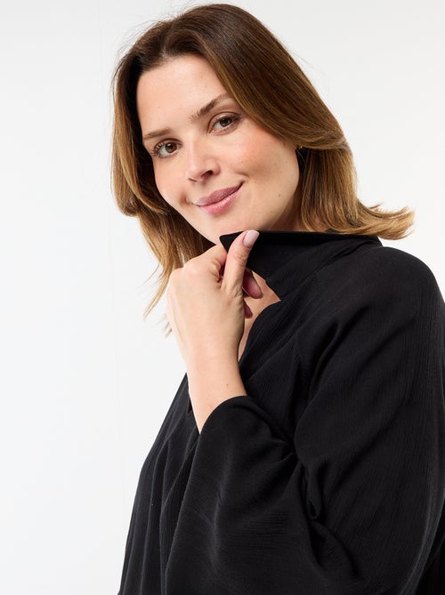 Blouse à manches longues col pointes libres - Kiabi