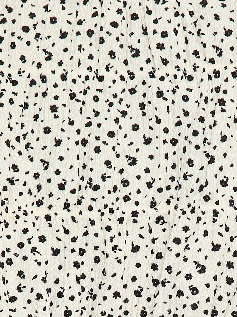 Blouse à motif en maille crêpée Blanc - Kiabi